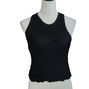 Atelier by Kirious Women's M Black Textured Lined Tank Top Bodycon